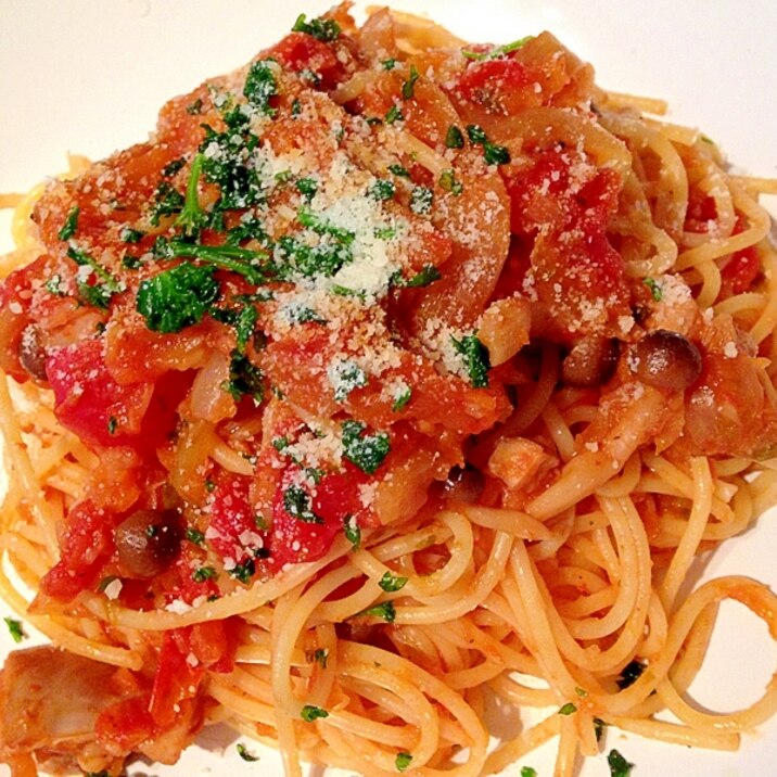 バルサミコが隠し味 チキンのトマトソースパスタ レシピ 作り方 By Naokoji0912 楽天レシピ